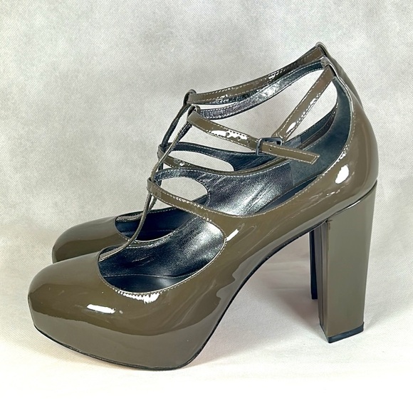 Via Spiga Olive Platform Cage Mary Jane Heels - Picture 2 of 6